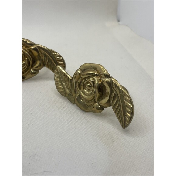 BRASS ROSE NAPKIN RINGS ~ SET OF  3 - Picture 3 of 4